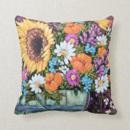 "Ösregnar vildblomman den bukett" dekorativ kudde