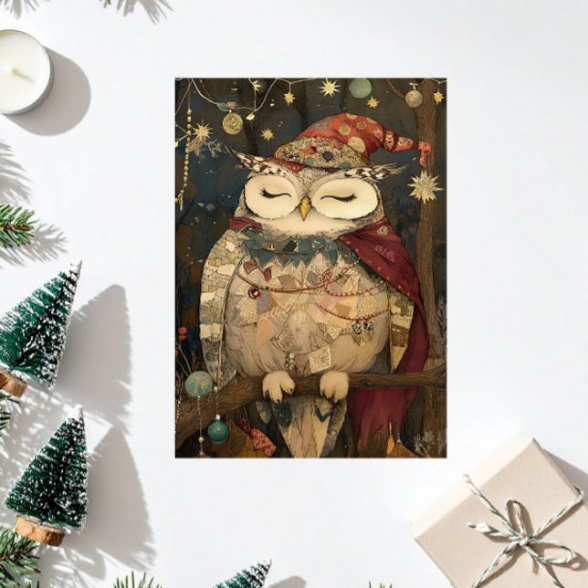 Osric Ugglan | Woodland Whimsy  Julkort (Osric the Owl, Woodland Whimsy Christmas Collection)