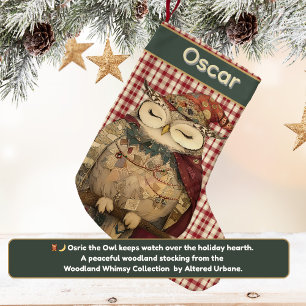 Osric Ugglan   Woodland Whimsy  Liten Julstrumpa