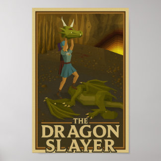 OSRS (Old School RuneScape) Dragon Slayer Victory Poster