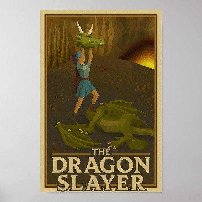OSRS (Old School RuneScape) Dragon Slayer Victory Poster (Framsidan)