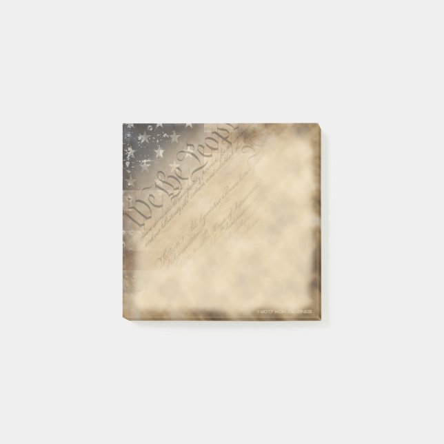 Oss folket amerikanska flagganvintagestil post-it block (Framsida)
