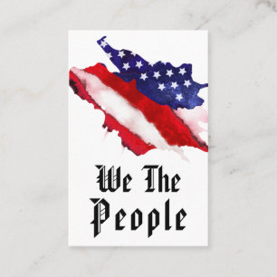 *~* oss folket vattenfärgamerikanUSA flagga Visitkort