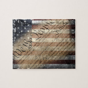 Oss folket vintageamerikanska flagganpussel pussel