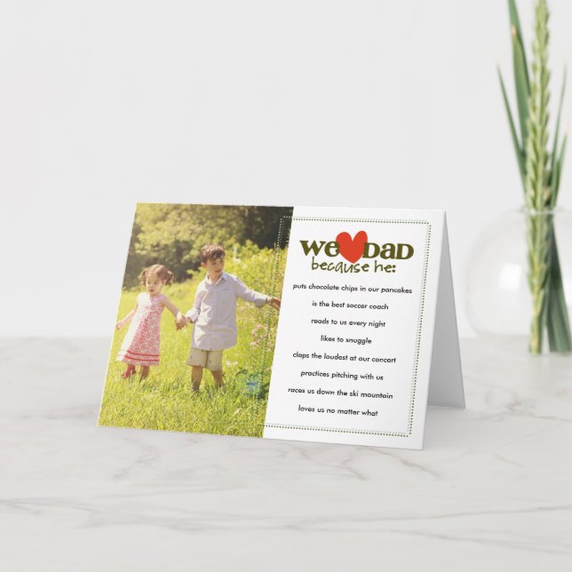 Oss hjärtapappa därför att… kort (Framsida)