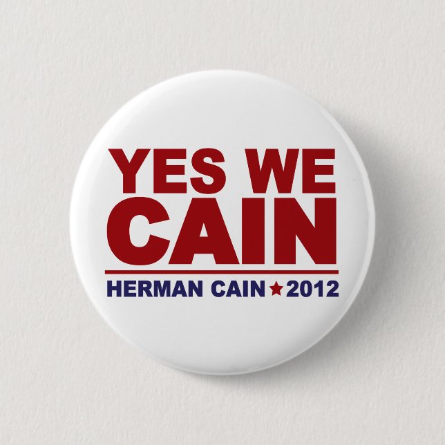 Oss ja Cain Herman Cain 2012 Knapp (Framsida)
