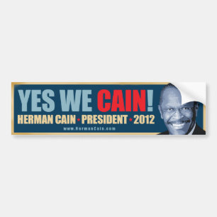 Oss ja Cain - Herman Cain president Bildekal