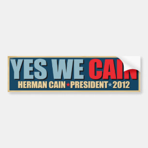 Oss ja Cain - Herman Cain president Bildekal