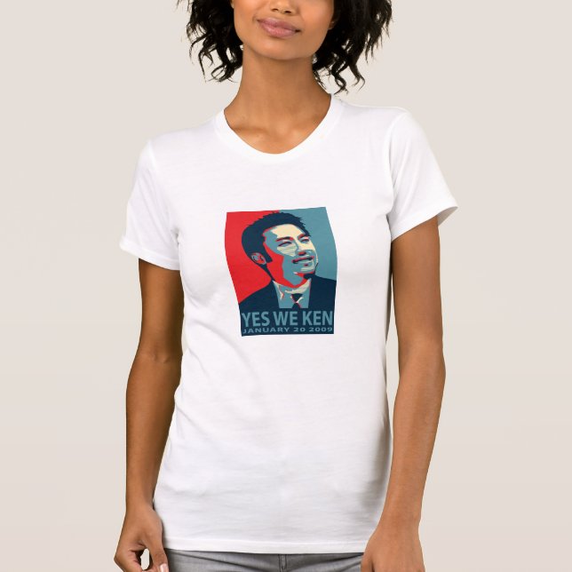 Oss ja Ken (Obama) kvinna Distres…, - Skräddarsy Tee Shirt (Framsida)