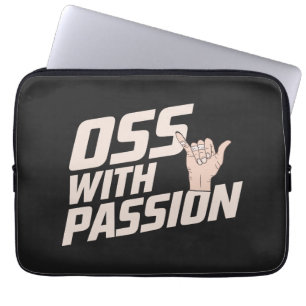 Oss med Passion Brazilian Jiu Jitsu Martial Arts Laptop Fodral