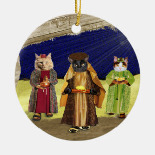 oss skjorta för 3 kattjul julgransprydnad keramik
