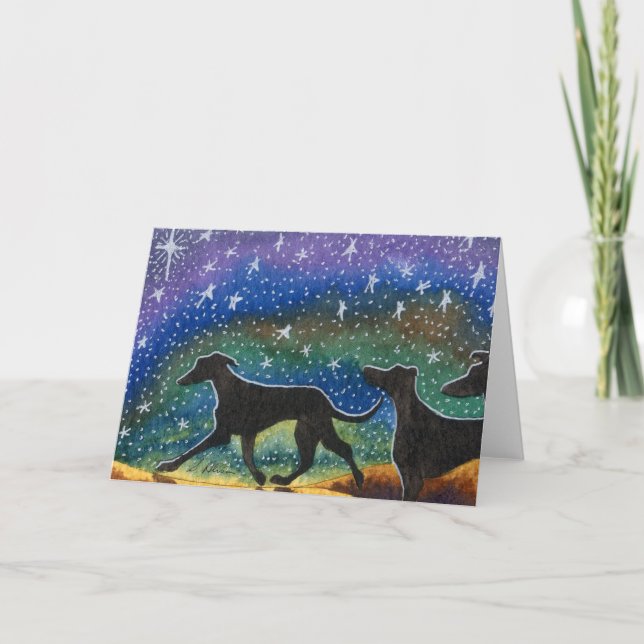 Oss tre vinthundhundar helgkort (Framsida)