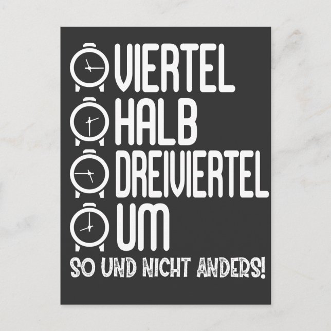 Ossi Ostdeutsche Uhrzeit Ossi Viertel Halb Um Uhr Vykort (Framsida)