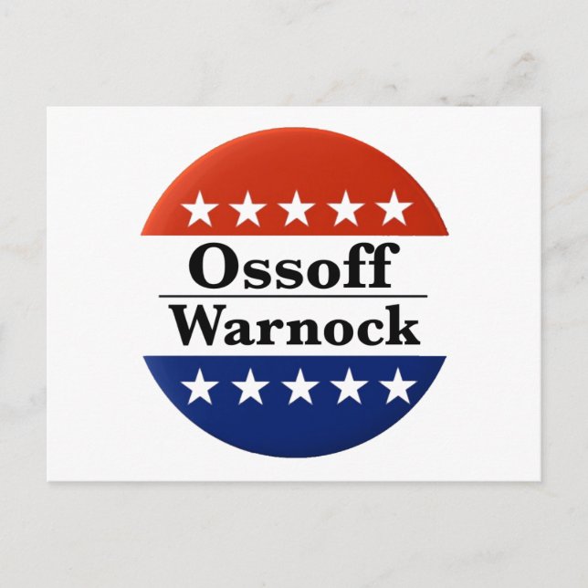 Ossoff Warnock Georgia Runoffs Vykort (Framsida)