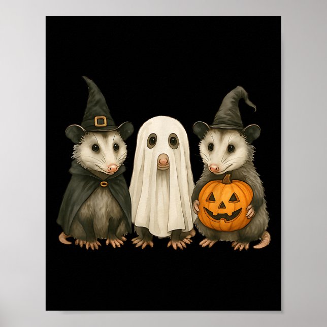 Ossum Halloween Sommar Häxa Spöke Pumpa  Poster (Framsidan)