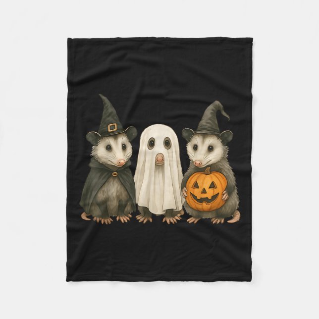 Ossum Halloween Ssum Häxa Spöke Pumpa  Fleecefilt (Framsidan)