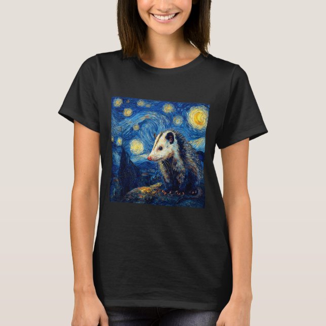 Ossum Ssum Van Gogh Starry Night  T Shirt (Framsida)