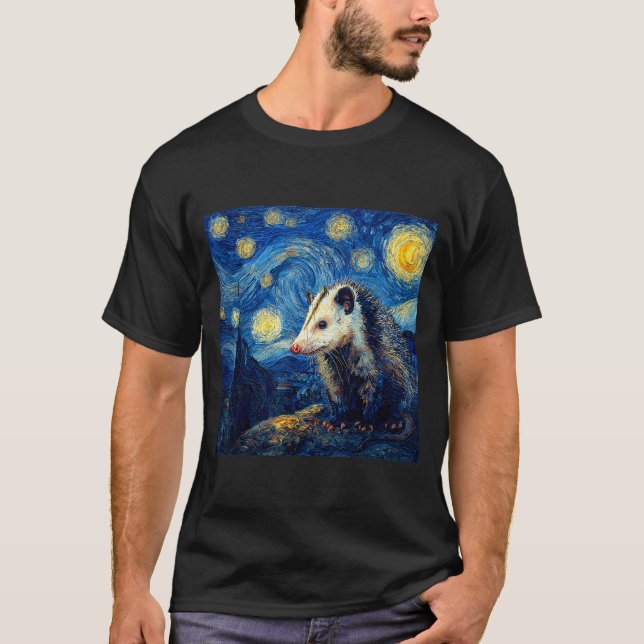 Ossum Ssum Van Gogh Starry Night  T Shirt (Framsida)