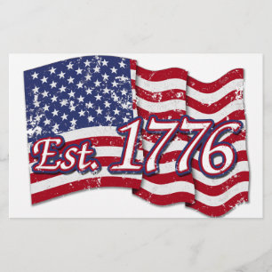 Öst. 1776 USA flagga - nödlidande Brevpapper