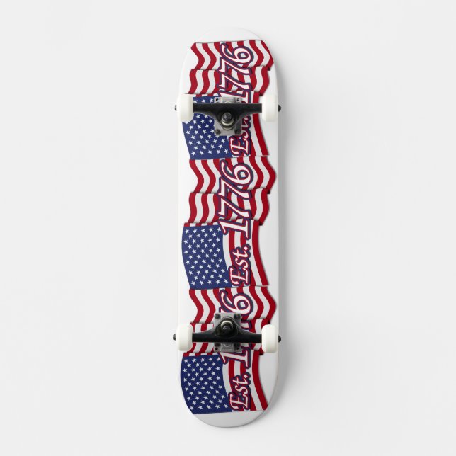 Öst. 1776 USA flagga Skateboard Bräda 21,5 Cm (Framsida)