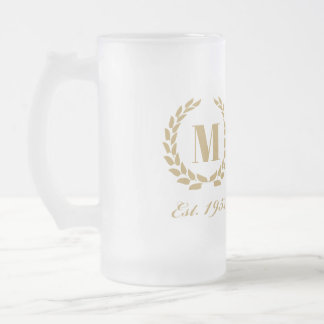 Öst. 1952-årsdagen Monogram Guld Frostat Ölglas