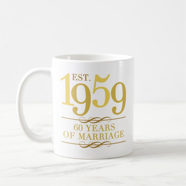 Öst. 1959 60:e Bröllop-årsdagen Kaffemugg (Vänster)
