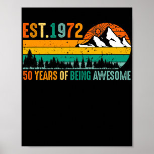 Öst. 1972 50 års Vara Fantastisk Vintage 50:e Poster