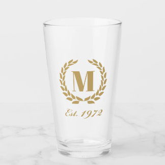 Öst. 1972-årsdagen Monogram Guld Glaskopp