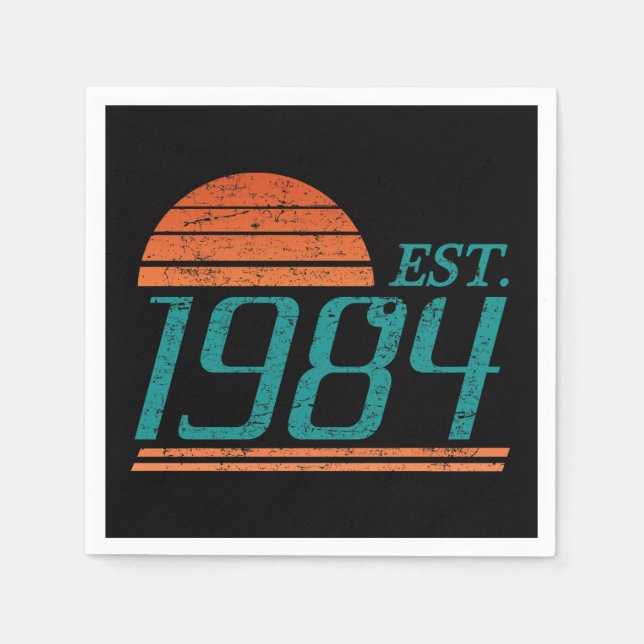 Öst. 1984 Vintage 40 år gammal Pappersservett (Framsidan)
