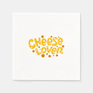 Ost Älskare Gult och Orange Typografi Pappersservett