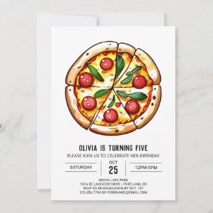 Ost Anpassningsbar Pizza Birthday Inbjudningar