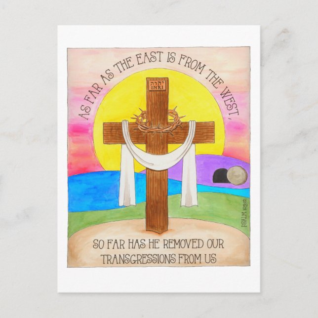 Öst är från det västerländska inspirerande vykort (Framsida)