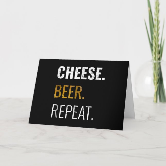 Ost Beer Repeat , Funny Distress Novelty Kort (Framsida)