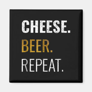 Ost Beer Repeat , Funny Distress Novelty Magnet