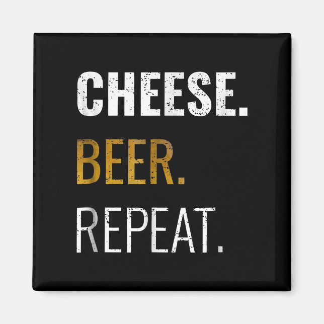Ost Beer Repeat , Funny Distress Novelty Magnet (Framsidan)