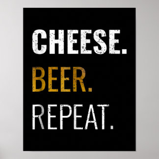 Ost Beer Repeat , Funny Distress Novelty Poster
