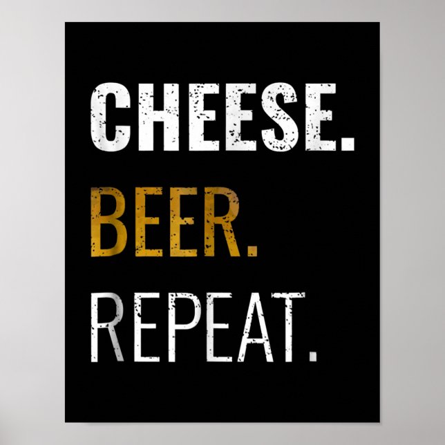 Ost Beer Repeat , Funny Distress Novelty Poster (Framsidan)