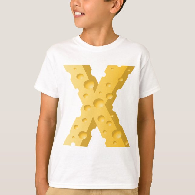 Ost Bokstav X Typografi T Shirt (Framsida)