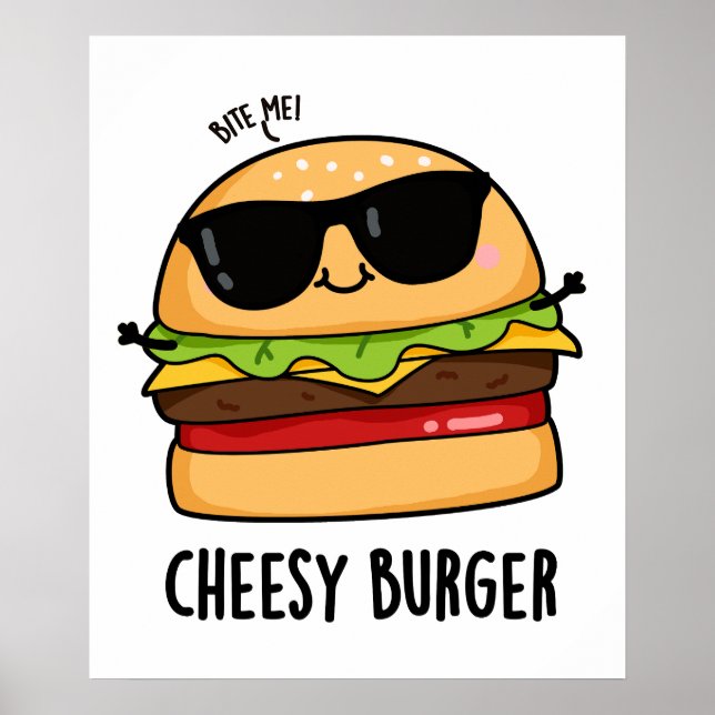 Ost Burger Funny Food Puns Poster (Framsidan)