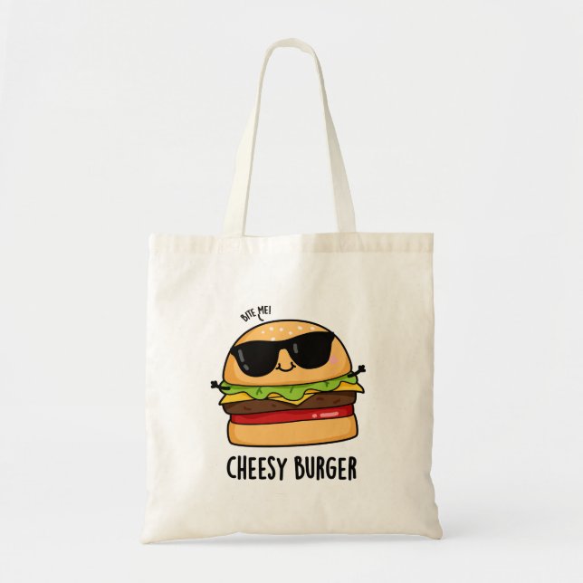 Ost Burger Funny Food Puns Tygkasse (Framsidan)