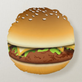 Ost Burger i en bun-Novelty Rund Kudde