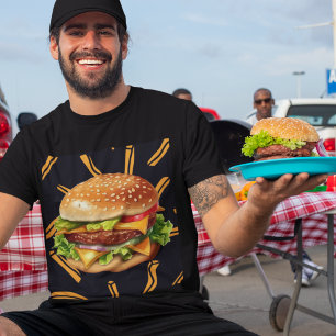 Ost Burger och Fransk Fries Food Humor Manar T Shirt