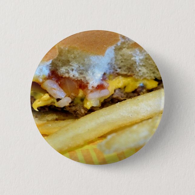Ost burger och Fries Knapp (Framsida)
