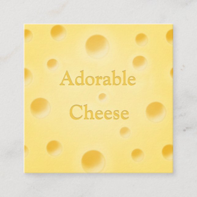 Ost Charming Cheese Slice Fyrkantigt Visitkort (Framsida)