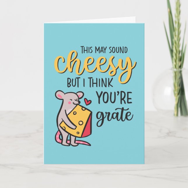 Ost, du är Grate Lunt Food Pun Valentine Day Helgkort (Framsida)