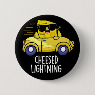 Ost Lightning Funny Cheese Pun Mörk BG Knapp
