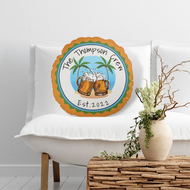 Ost med Öl Tropical Round logotyp Round Pillow Rund Kudde (Skapare uppladdad)