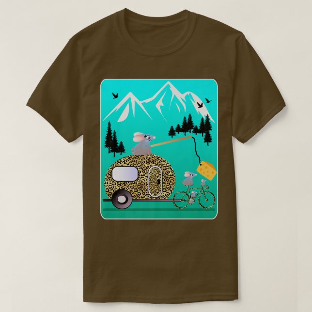 OST MOTIVATION MICE CAMPER BIKE TOUR MOUNTAIN C T SHIRT (Design framsida)