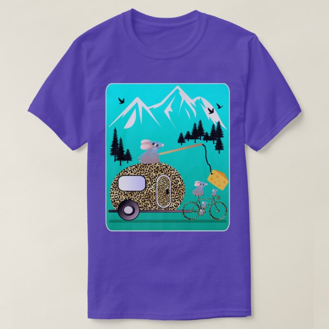 OST MOTIVATION MICE CAMPER BIKE TOUR MOUNTAIN C T SHIRT (Design framsida)