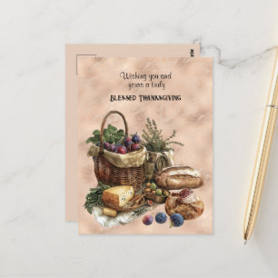 Ost och druvor av färglöst Thanksgiving Vykort
